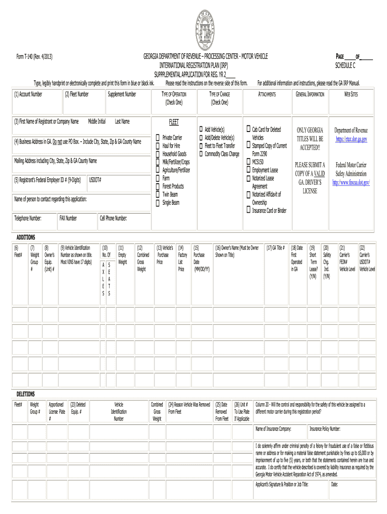  Form T 140 2013