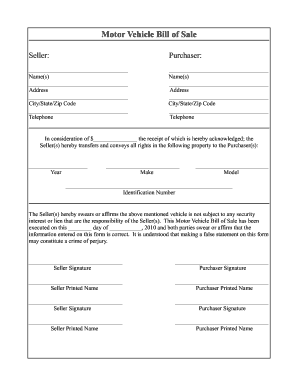Bill Of Sale Pdf Fill Out And Sign Printable Pdf Template Signnow