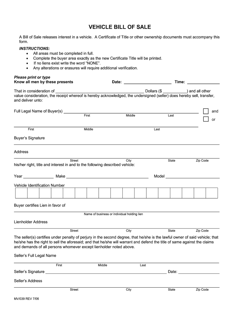 texas vehicle bill of sale fill out and sign printable