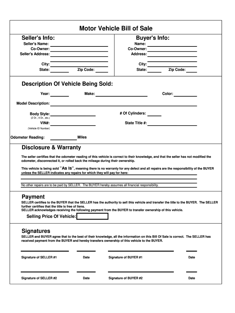 Bill of Website Design Form