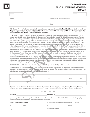 Retail Power of Attorney Form