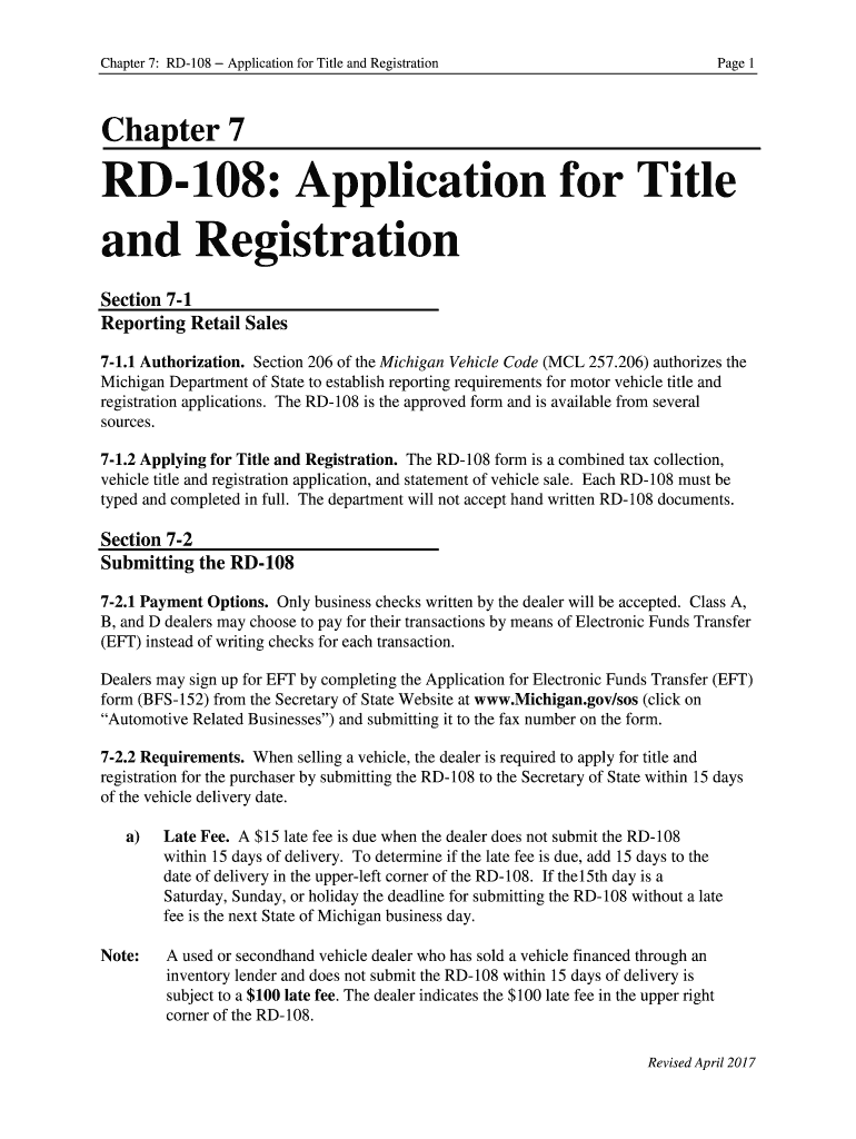 Michigan RMV Forms