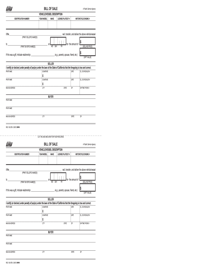  Bill of Sale 2007-2024