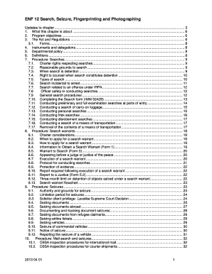 Enf 12 Search Seizure Fingerprinting and Photographing Form