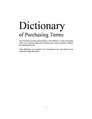 Of Purchasing Terms  Form