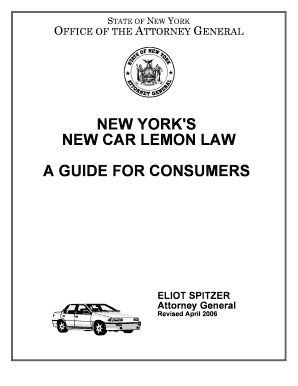 NY New Car Lemon Law Report Brochure New York Lemon Law Newyorklemonlaw  Form