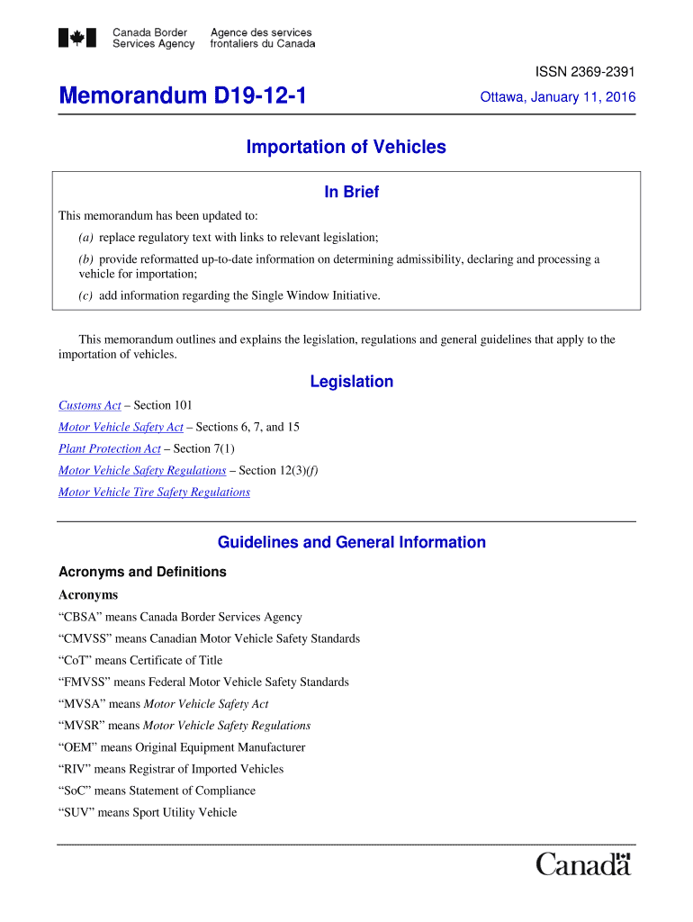  Vehicle Import Form Form 1 13 0132 2012