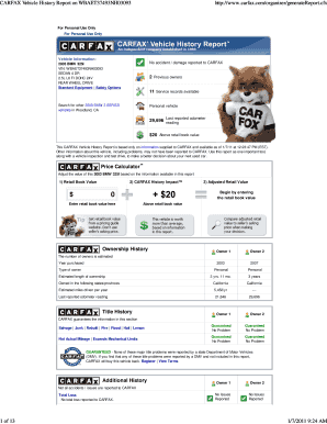 How to Print Carfax Report  Form