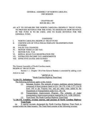 GENERAL ASSEMBLY of NORTH CAROLINA 1989 SESSION CHAPTER 692 HOUSE Ncleg  Form