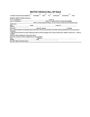 Bill of Sale Wisconsin  Form