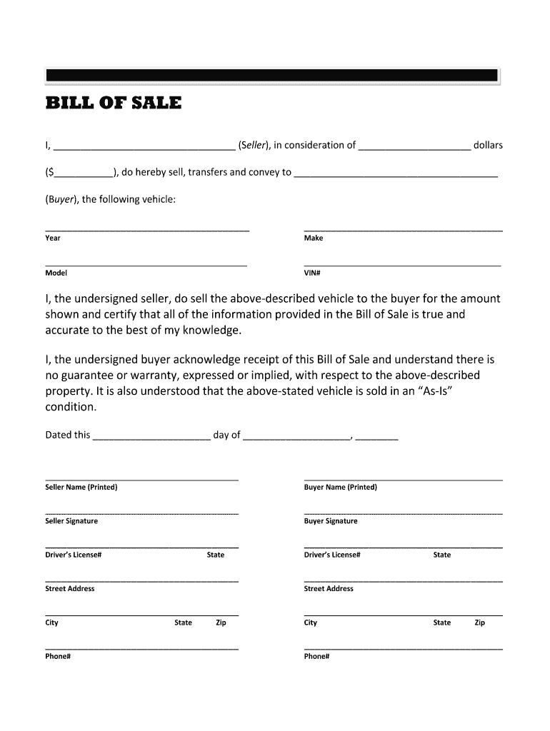 Camper Bill of Sale Form - Fill Out and Sign Printable PDF Template