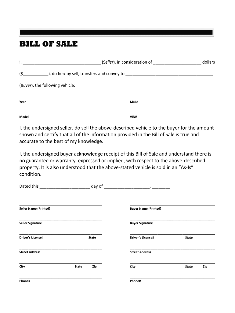 bill of sale template fill out and sign printable pdf