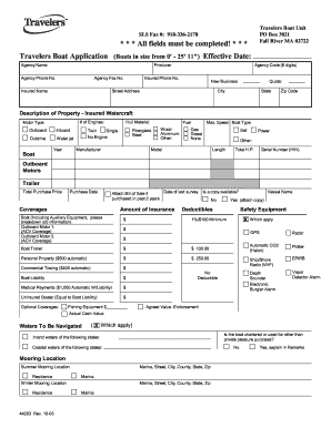 Travelers Boat Application Form