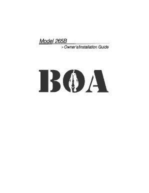 Boa Model 265b  Form