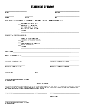 Statement Of Error Fill Out And Sign Printable Pdf Template Signnow