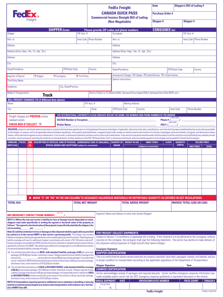 Fedex Bol Forms