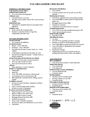 Tax Preparation Checklist PDF  Form