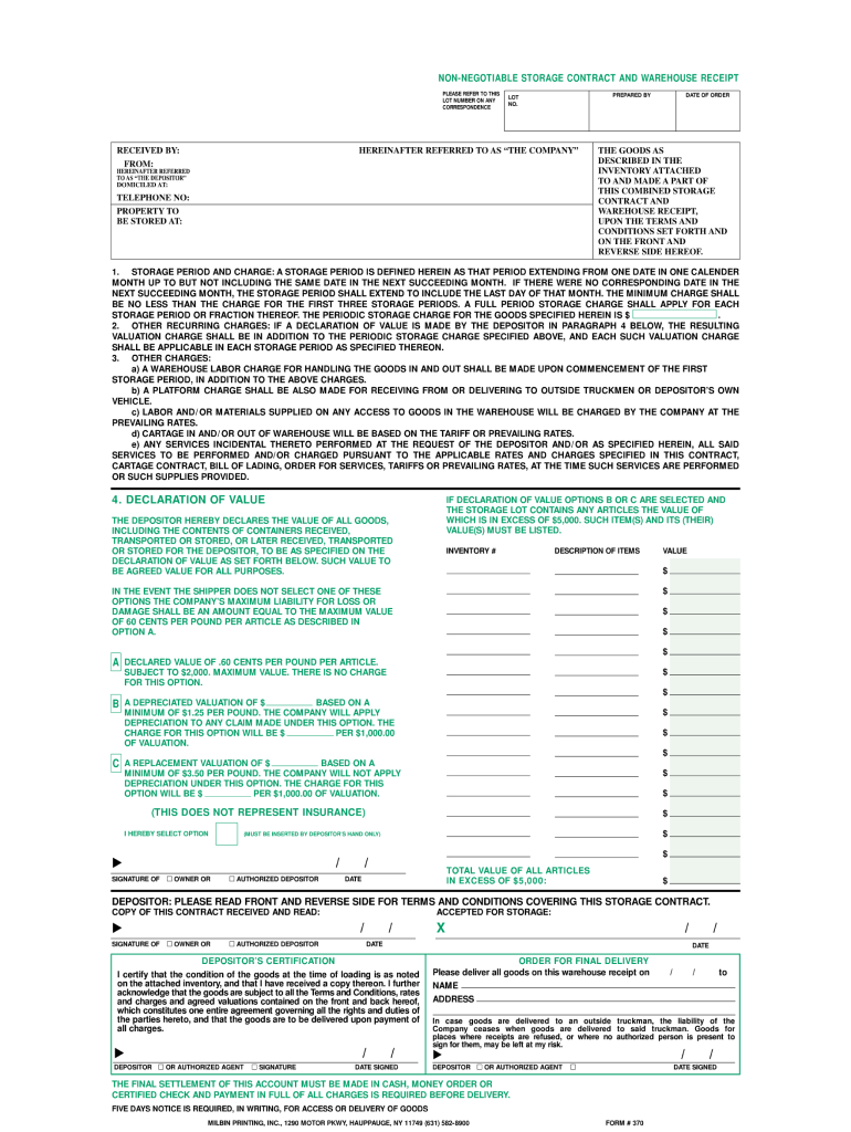 X  Milburn Printing  Form