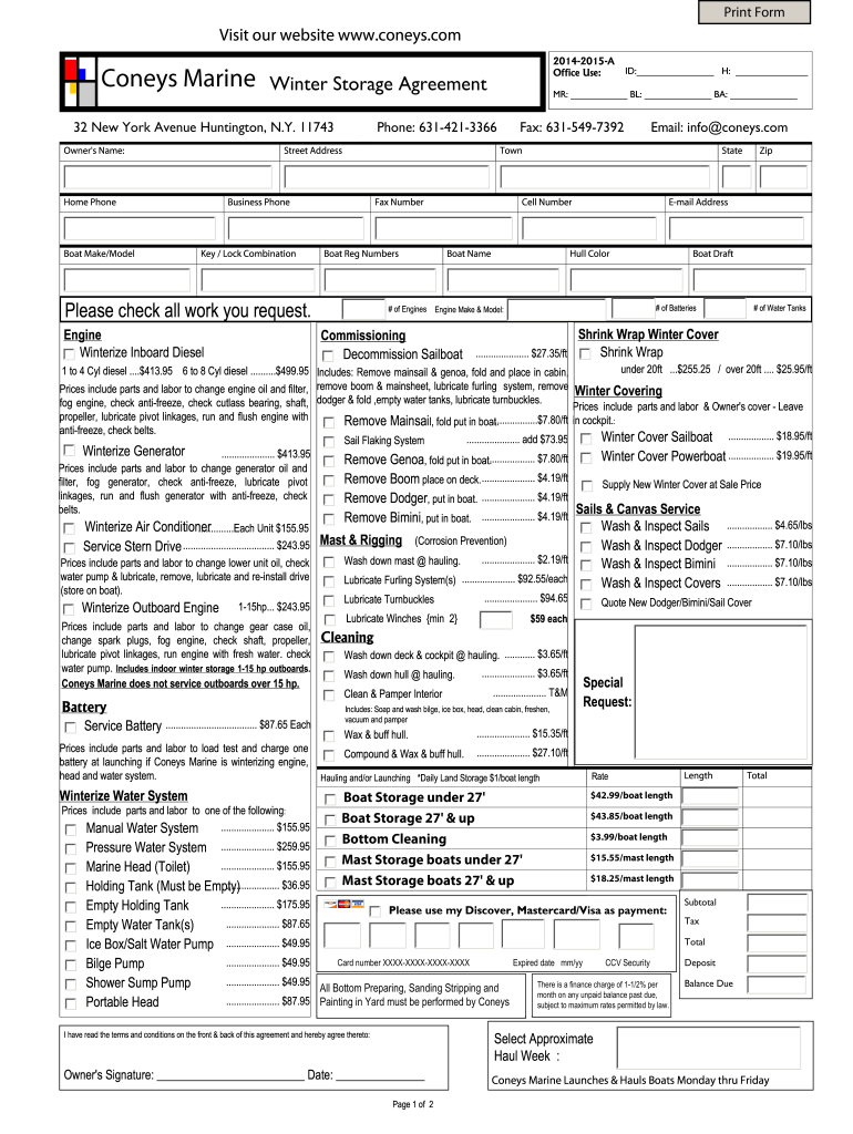  Blank Marine Contract Form 2015