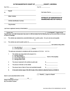 Mag 40 04 Affidavit of Disposition of Amv the Administrative Office Georgiacourts  Form