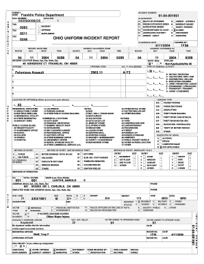 Police Report Template  Form