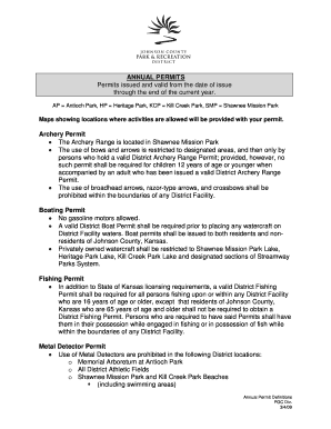 Shawnee Mission Park Archery Range  Form