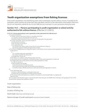 Utah Group Fishing License  Form