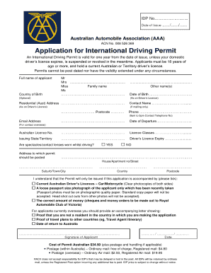 Racv International Licence  Form