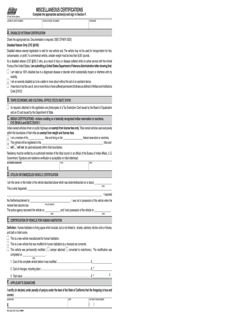  Dmv Form 256a 2012-2024