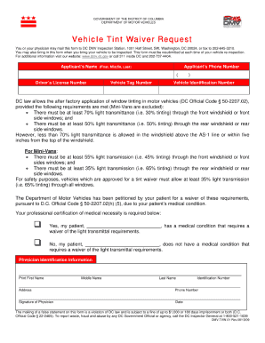 Michigan Window Tint Exemption Form