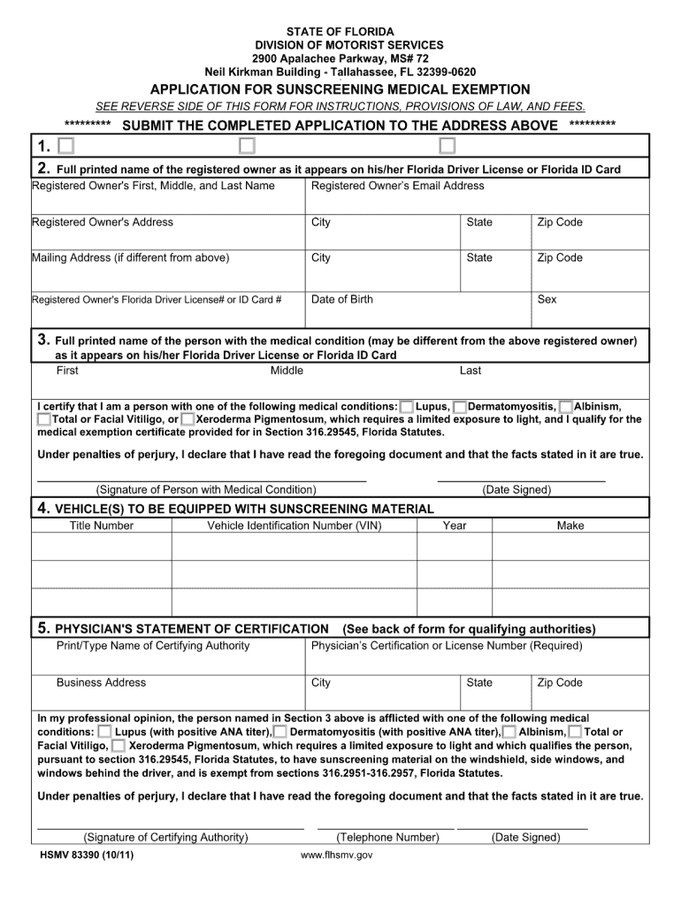 Window Tint Prescription Online  Form