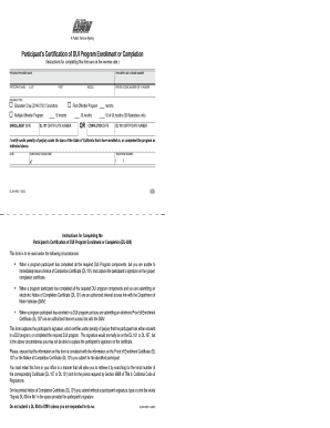 Dui Certificate of Completion  Form