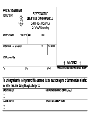 Ct Dmv Form B 301