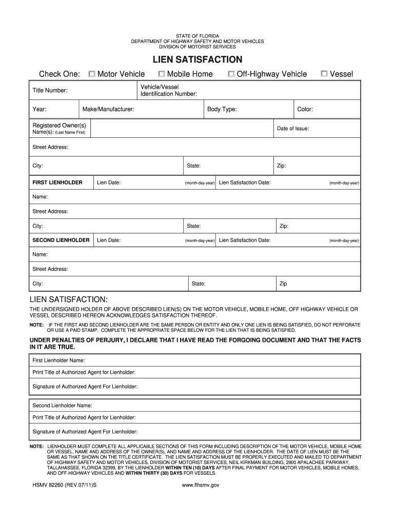  Hsmv 82260 Lien Satisfaction 2011-2024