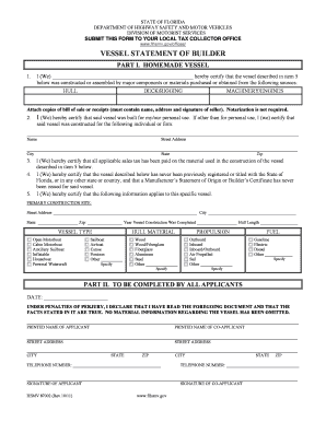 Florida Vessel  Form