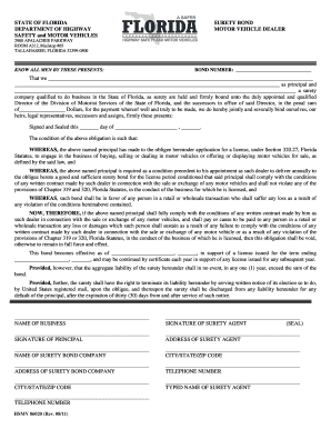 Florida Bond Form