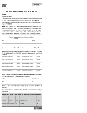 Wholesale Report of Sale  Form