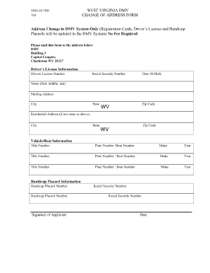  Wv Dmv Address Change Online 2003