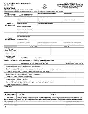 Ct Vehicle Inspection Report  Form