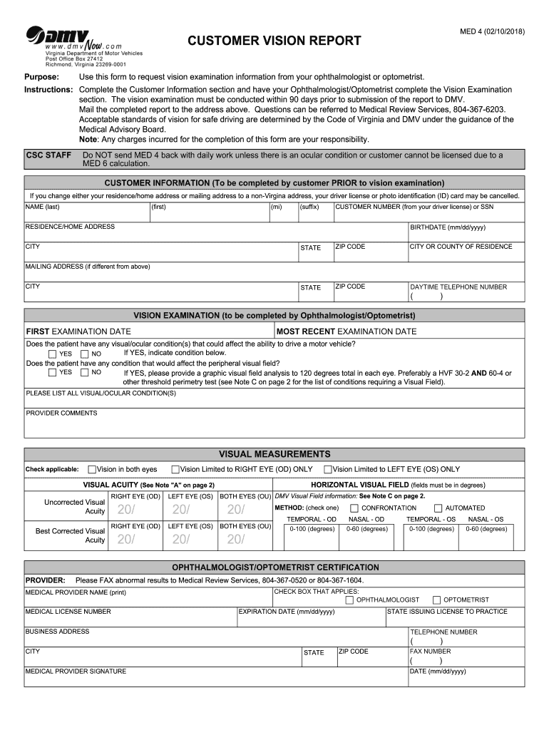  Med 4 Customer Vision Report  Form 2010