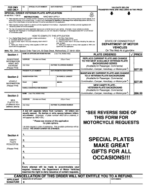 Ct Dmv Veteran Plates  Form