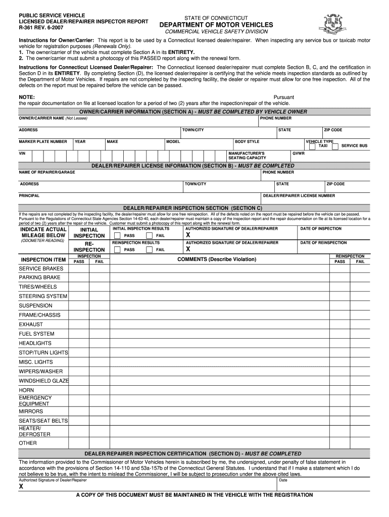 Dmv Ct Forms R361