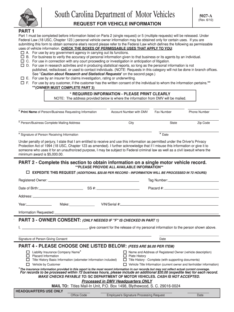  Form 5027 a 2010