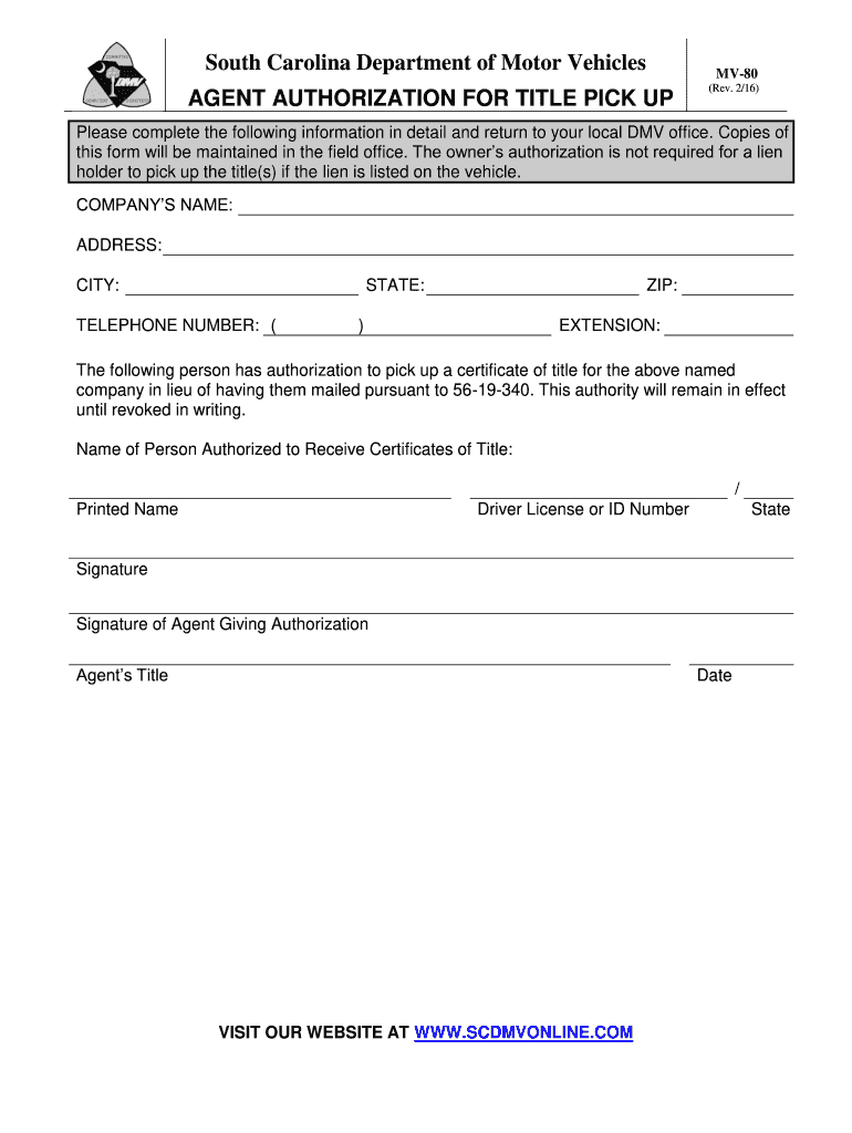  Sc Dmv Form Mv 80 2013