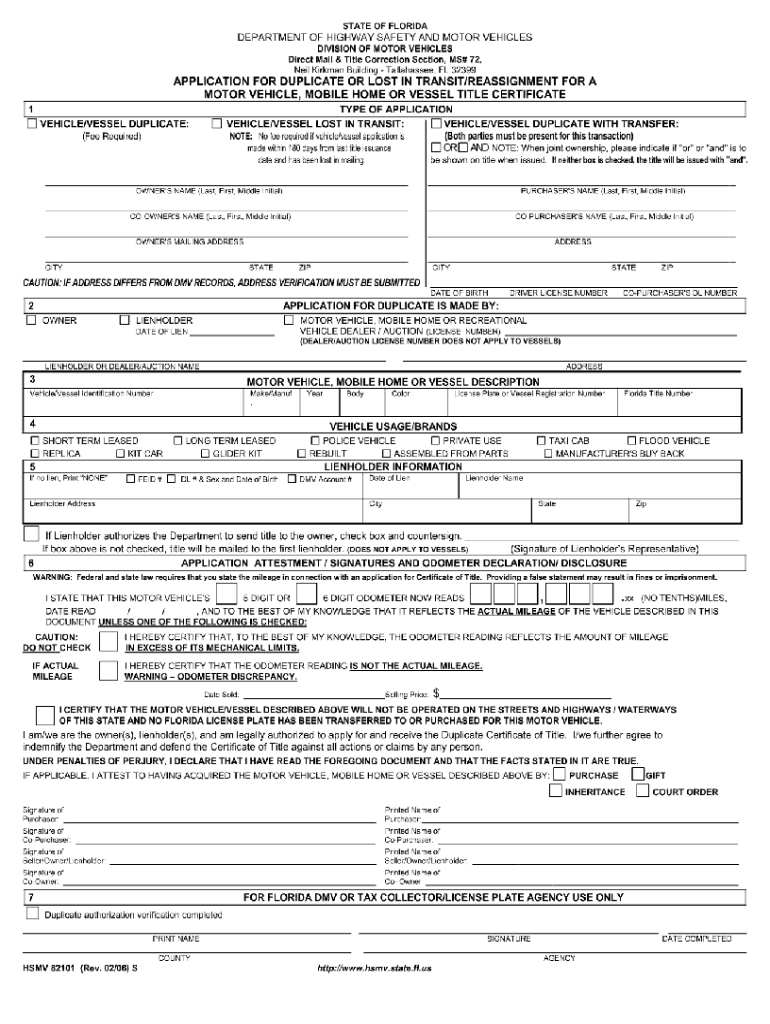  Duplicate Title Form 2011