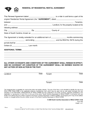 Lease Renewal Form PDF