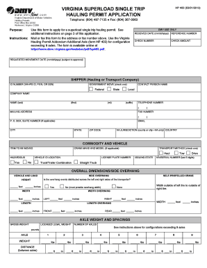  Virginia Hauling Permits Form 2013