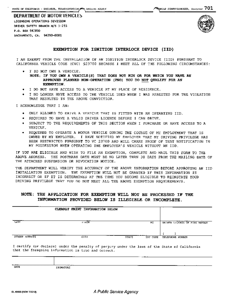  Dl 4055b Dmv Form 2010-2024