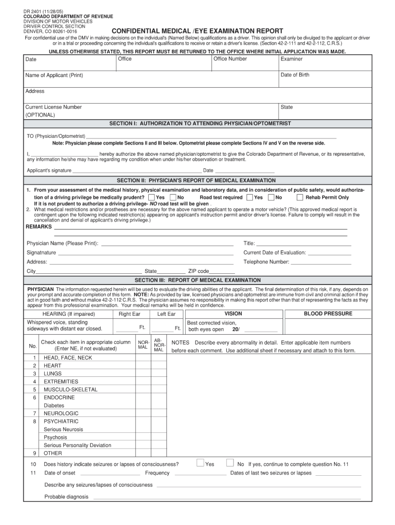 Get and Sign Colorado Dr 2401 Form 2005-2022