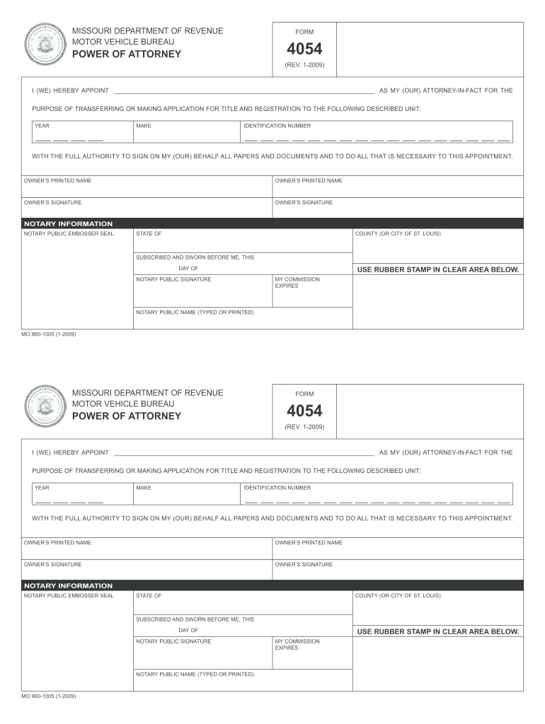 Get and Sign Missouri Form 4054 2019